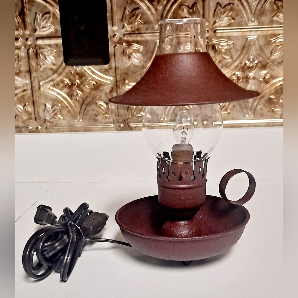 🕯Chamberstick Lamp Primitive Traditional Oil Lamp
